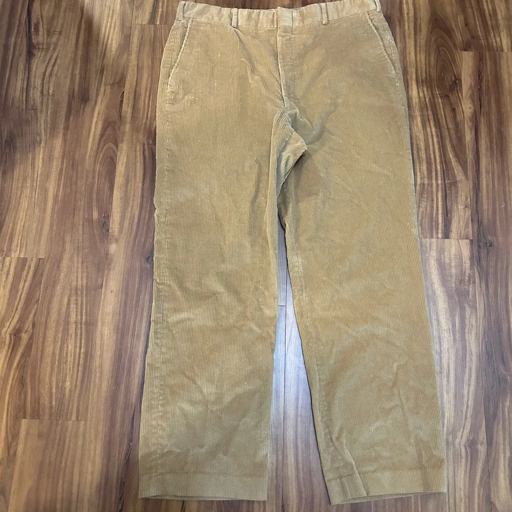 Vintage Nordstrom Mens Corduroy Pants 36x29 Tan Wide Wale Made in USA 80s
